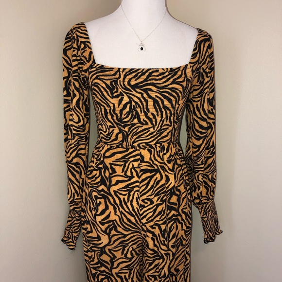 Anthropologie Kachel x Anthro Tiger Striped Wide Leg Jumpsuit,GUC,Size-2 - Picture 7 of 14